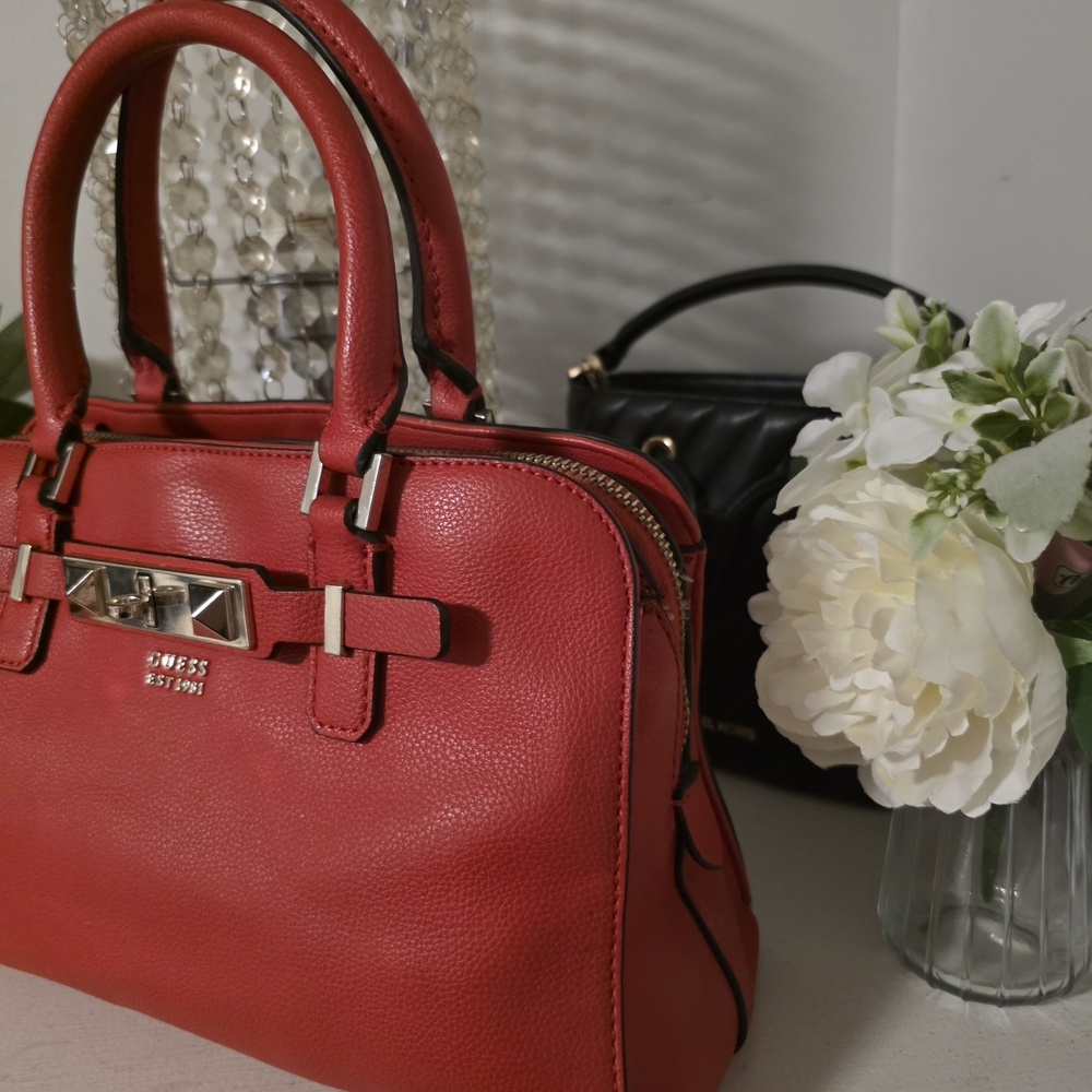 GUESS Red Leather Handbag - Picture 2 of 6